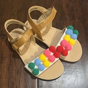 cupcakes & cashmere Kids Sandals with Colorful Pom-Poms